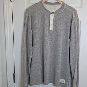 American Eagle Outfitters Heather Gray Henley Top Size M